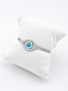 Bracelet With Diamonds And Turquoise Eye