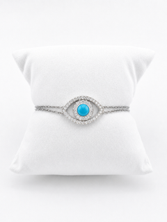 Bracelet With Diamonds And Turquoise Eye