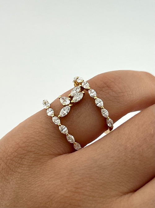 Marquise and Pear Diamonds Ring