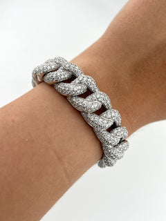 DEMEGLIO Elastic Bracelet in White Gold and Diamonds