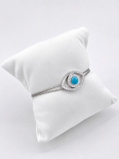 Bracelet With Diamonds And Turquoise Eye