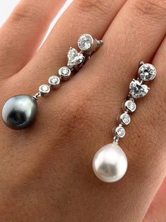 Cartier Pearls Earrings In Platinum