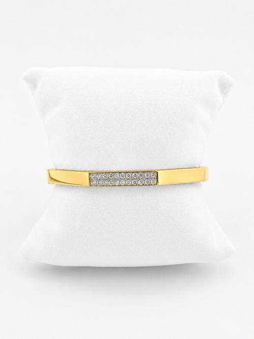 Rigid Bracelet With Yellow Gold And Diamonds