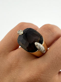 Pomellato Ring With Diamonds And Quartz