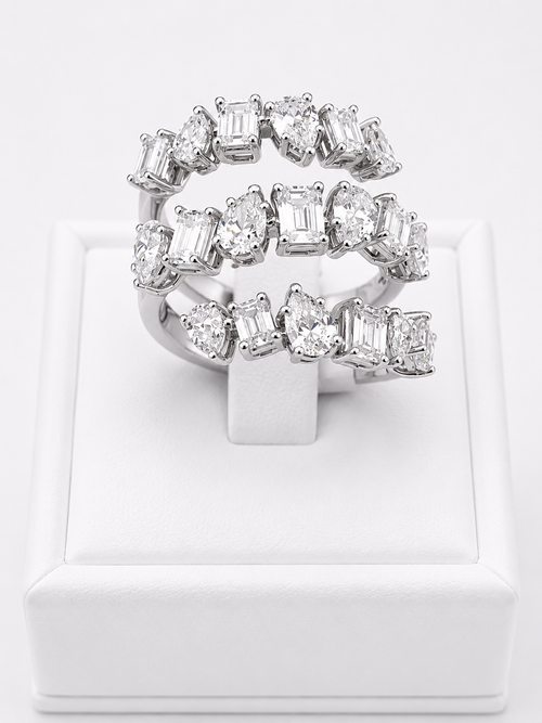 Diamonds Emerald And Pear Cut Ring