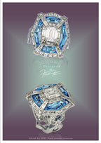 Fred Fa Special Ring with Diamonds and Aquamarines