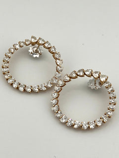 Heart-cut Diamond Earrings Pink Gold