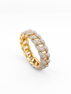 DEMEGLIO Elastic Bracelet in Pink Gold and Diamonds