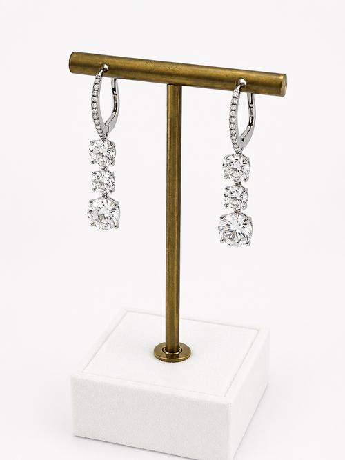 Three Diamonds Earrings