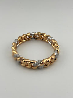 DEMEGLIO Elastic Bracelet Pink Gold And Diamonds