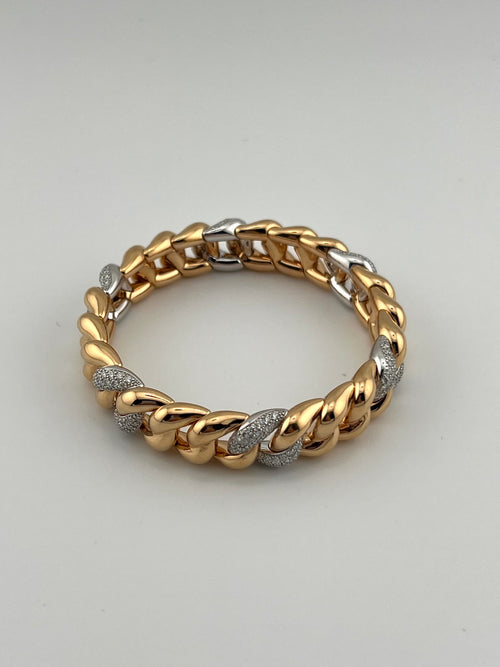 DEMEGLIO Elastic Bracelet Pink Gold And Diamonds