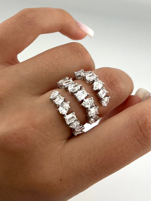 Diamonds Emerald And Pear Cut Ring