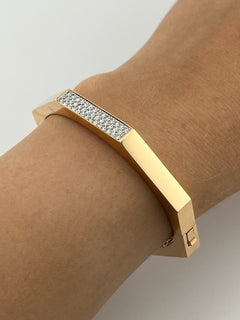 Rigid Bracelet With Yellow Gold And Diamonds