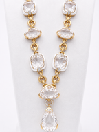 Necklace In Yellow Gold Diamonds And Cristal