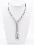 White Gold Tie Style Necklace