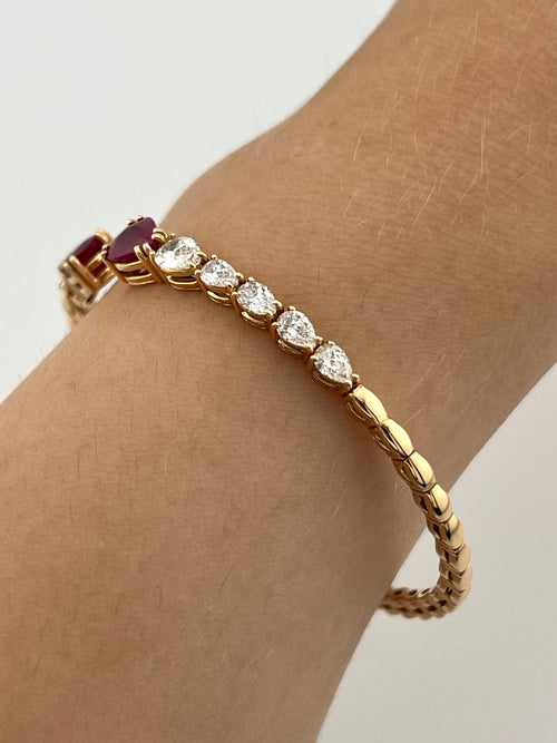 Bracelet With Diamonds And Rubys