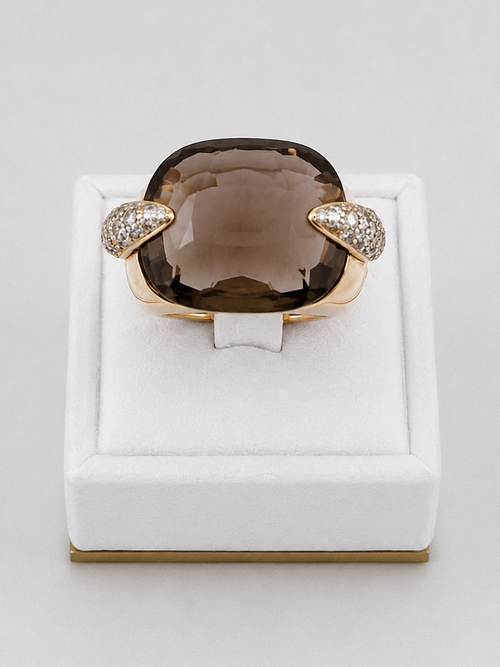 Pomellato Ring With Diamonds And Quartz