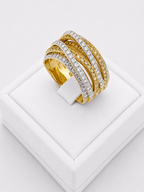 Multilines Fancy And White Diamonds Ring