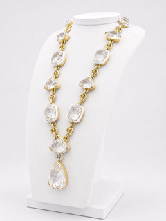 Necklace In Yellow Gold Diamonds And Cristal