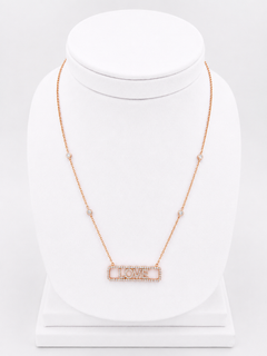 Necklace LOVE in Rose Gold and Diamonds