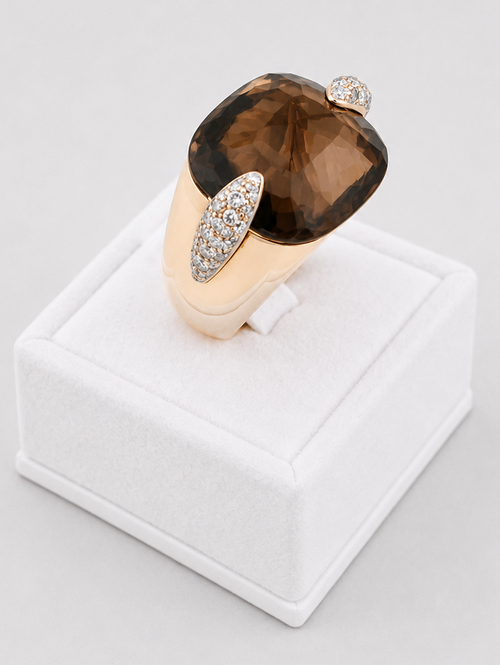 Pomellato Ring With Diamonds And Quartz