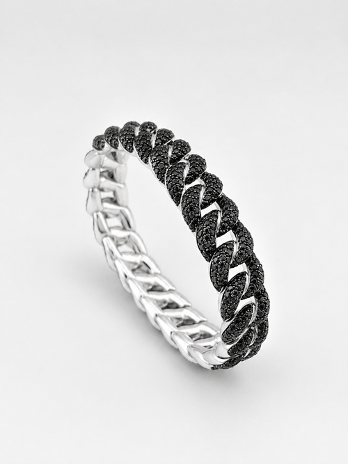 DEMEGLIO Elastic Bracelet Black Diamonds