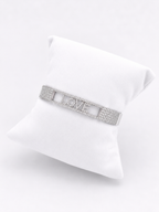 Rigid Bracelet With Diamonds And Written Love