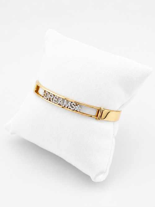 Bracelet With Yellow Gold And Dreams Written