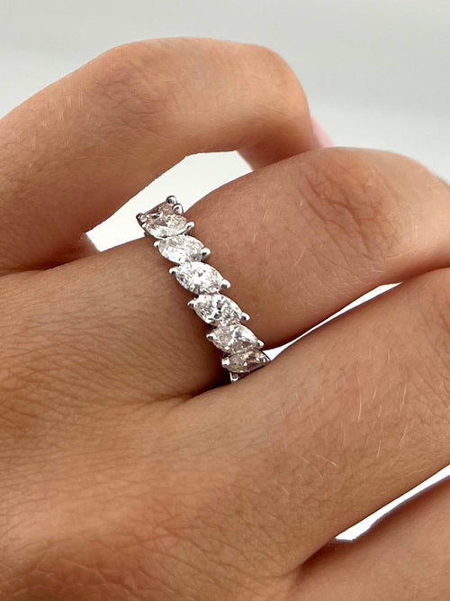 DEMEGLIO Marquise Cut Riviere Ring