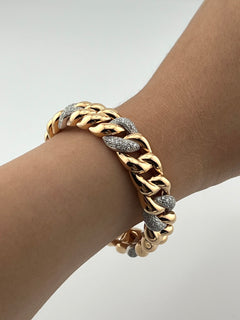 DEMEGLIO Elastic Bracelet Pink Gold And Diamonds