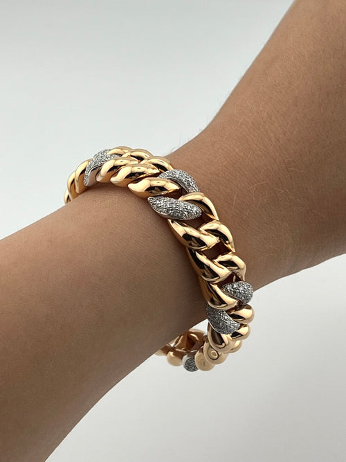 DEMEGLIO Elastic Bracelet Pink Gold And Diamonds