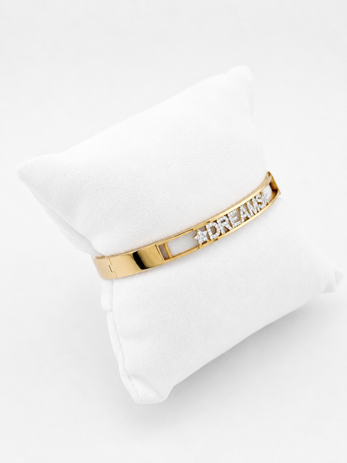 Bracelet With Yellow Gold And Dreams Written