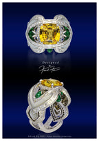 Fred Fa Special Ring with Yellow Diamond and Emeralds