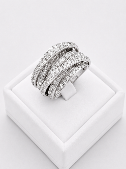 Multilines Diamonds Ring