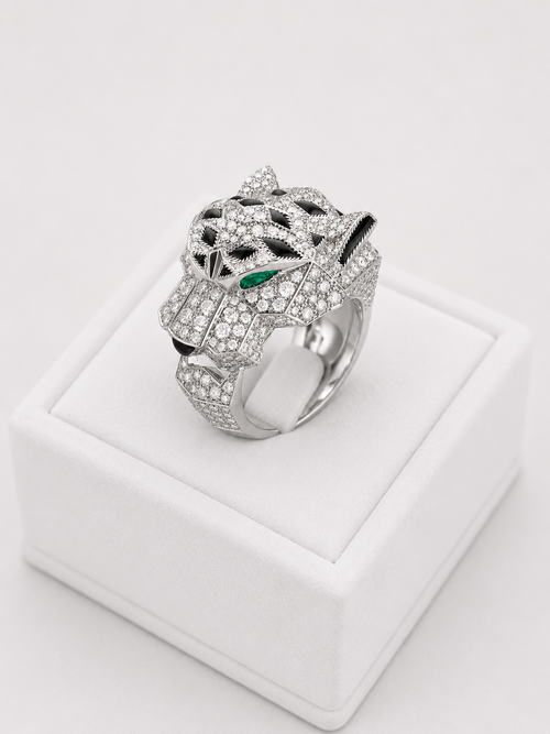 Cartier Panther Ring Pavèe