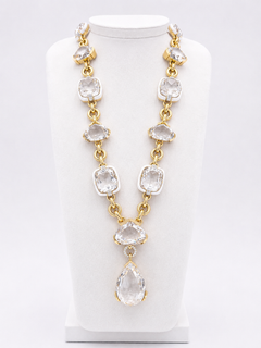 Necklace In Yellow Gold Diamonds And Cristal