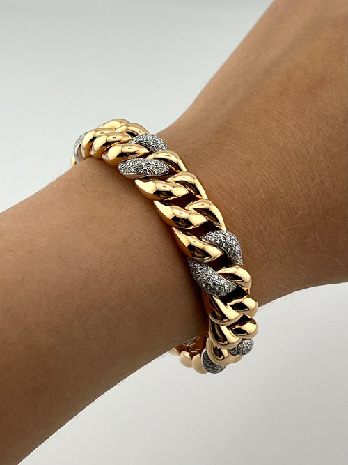DEMEGLIO Elastic Bracelet Pink Gold And Diamonds