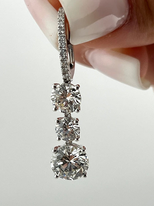 Three Diamonds Earrings
