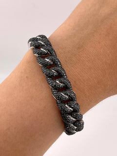 DEMEGLIO Elastic Bracelet Black Diamonds
