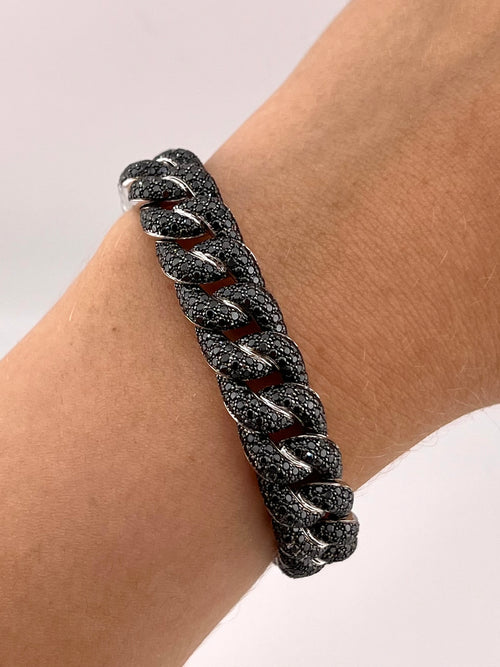 DEMEGLIO Elastic Bracelet Black Diamonds