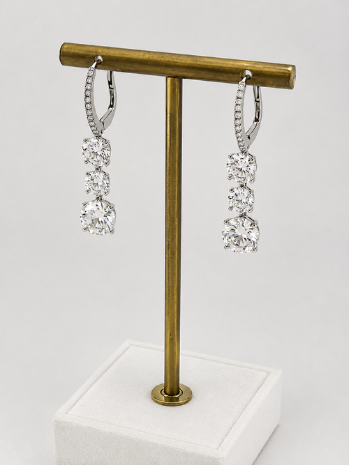Three Diamonds Earrings
