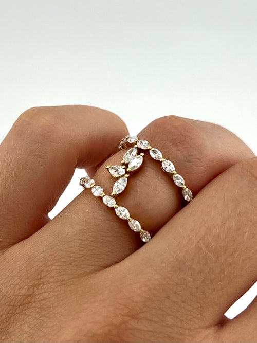 Marquise and Pear Diamonds Ring