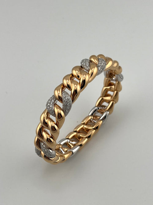 DEMEGLIO Elastic Bracelet Pink Gold And Diamonds
