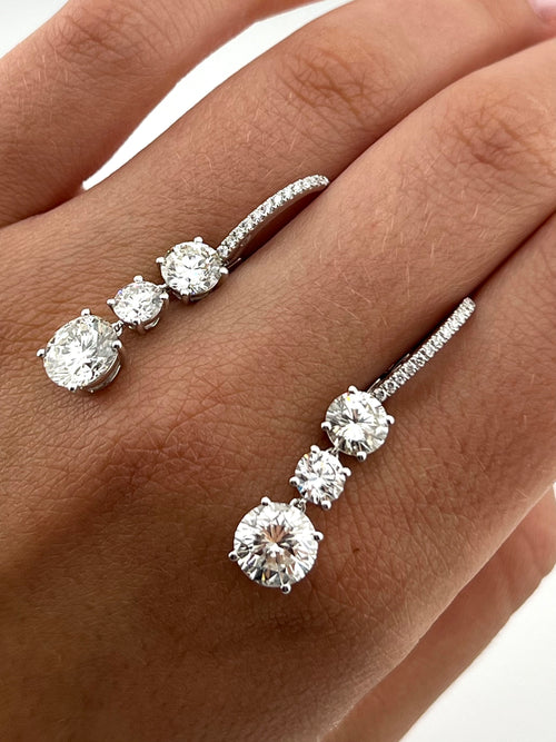 Three Diamonds Earrings