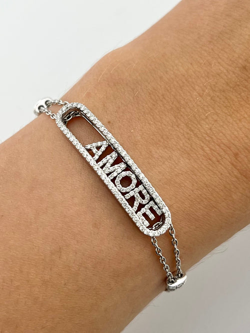 Bracelet Diamond With Written Amore