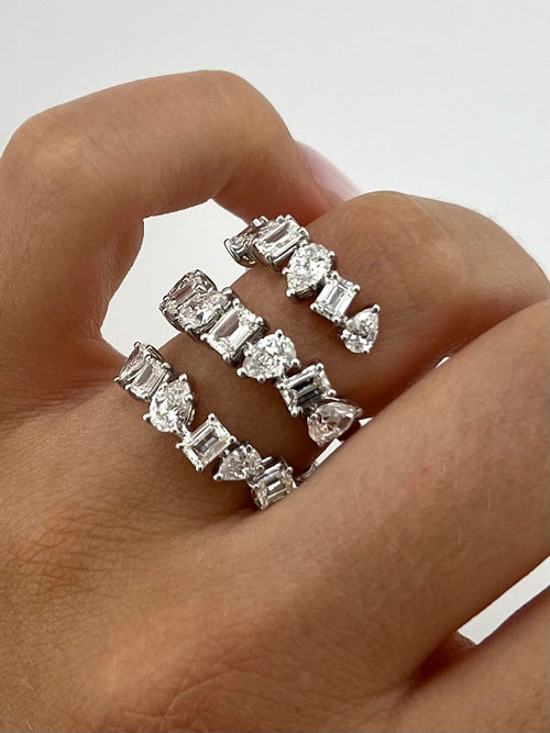 Diamonds Emerald And Pear Cut Ring