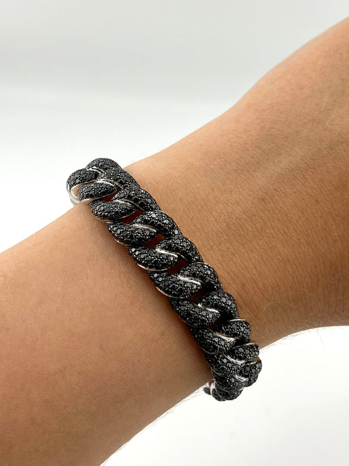 DEMEGLIO Elastic Bracelet Black Diamonds