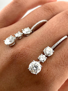 Three Diamonds Earrings
