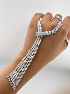 White Gold Tie Style Necklace