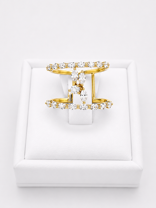Marquise and Pear Diamonds Ring